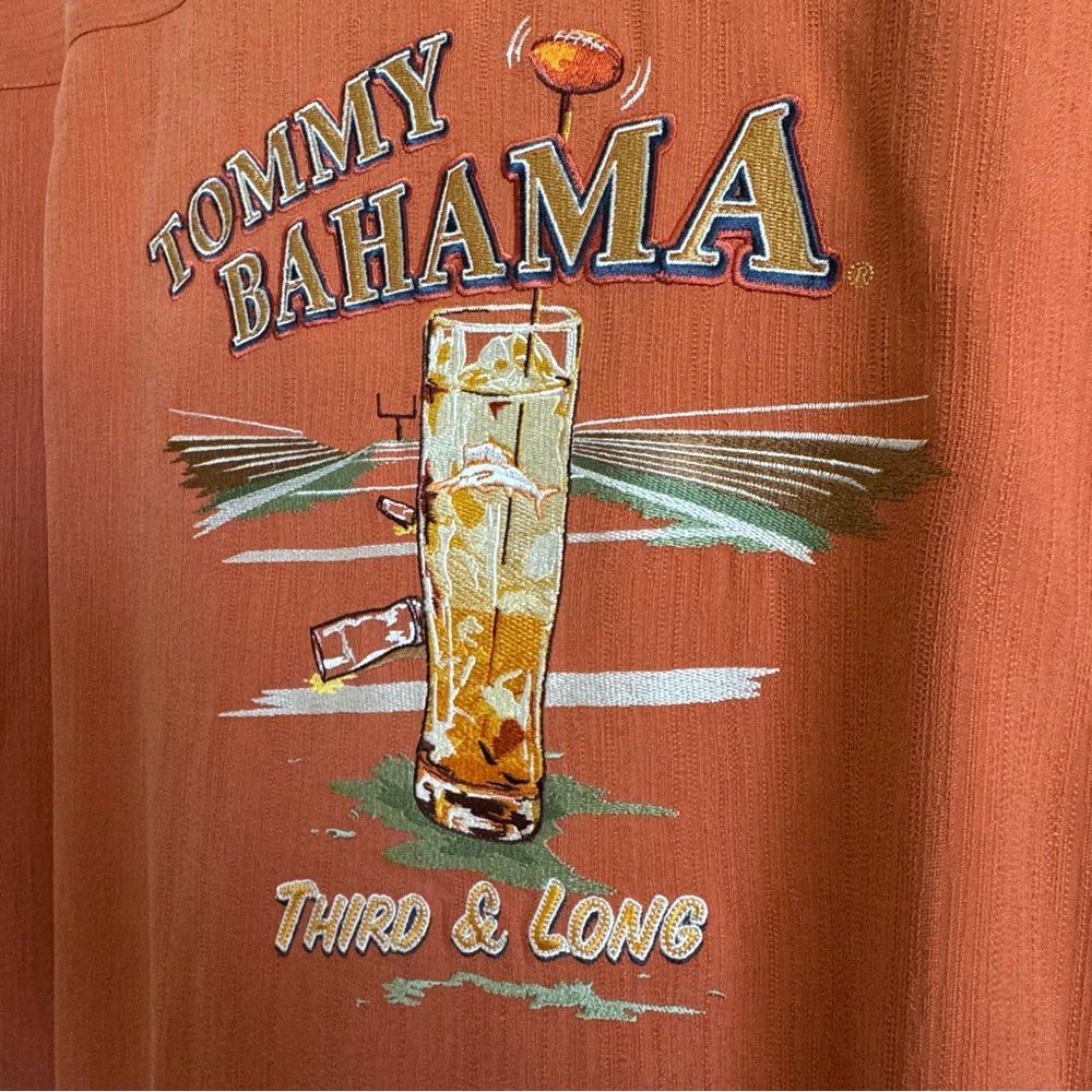 Tommy Bahama Rust Orange Graphic Tee with Cocktail Print